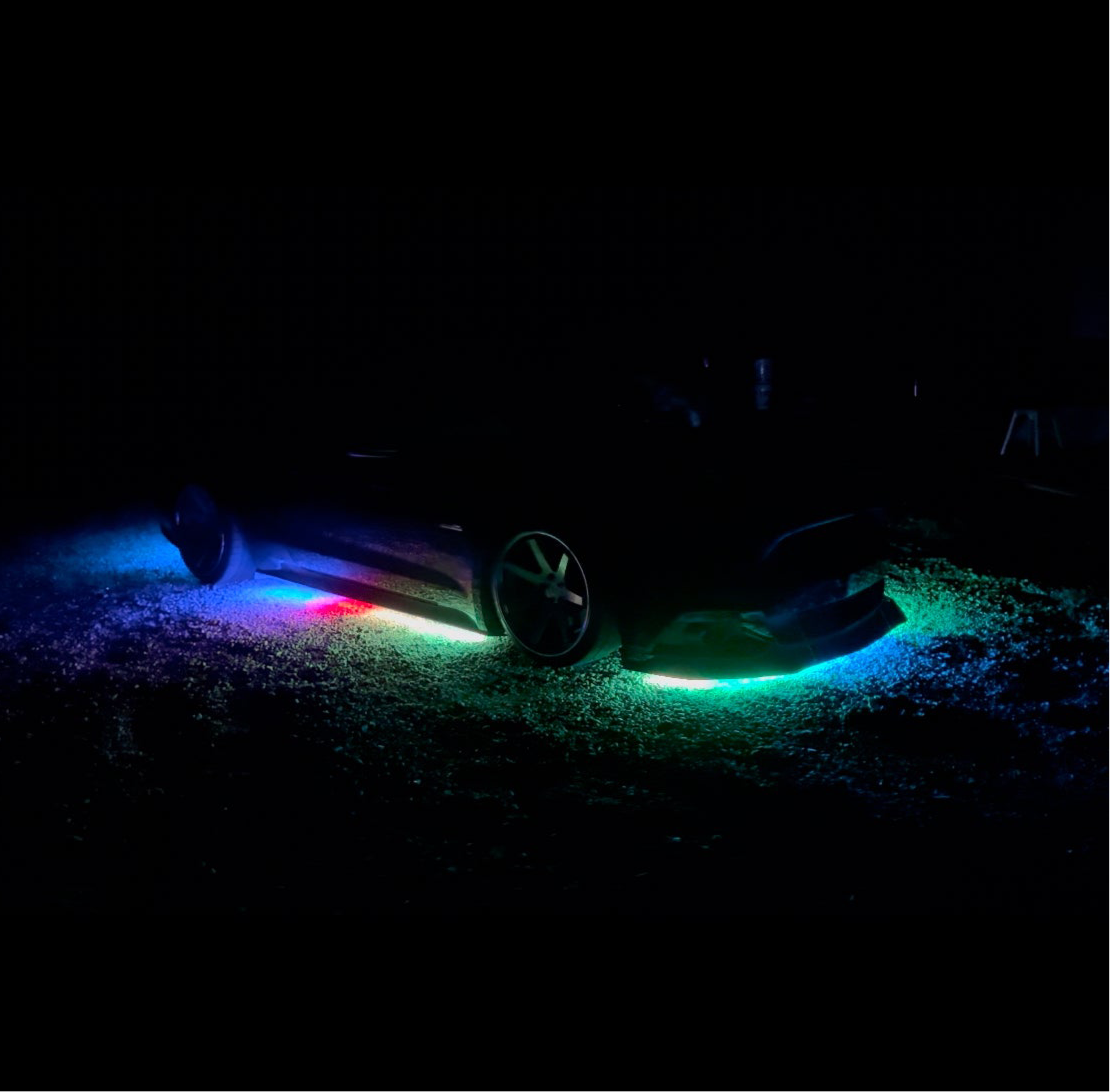 Dream Flow Car LED Underglow Kit – 360° Flowing Colors + Pure White Mode