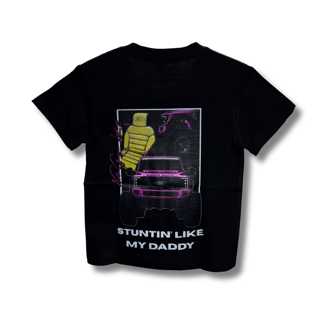 ‘Stuntin Like My Daddy’ Toddler/Youth Tee - Pink
